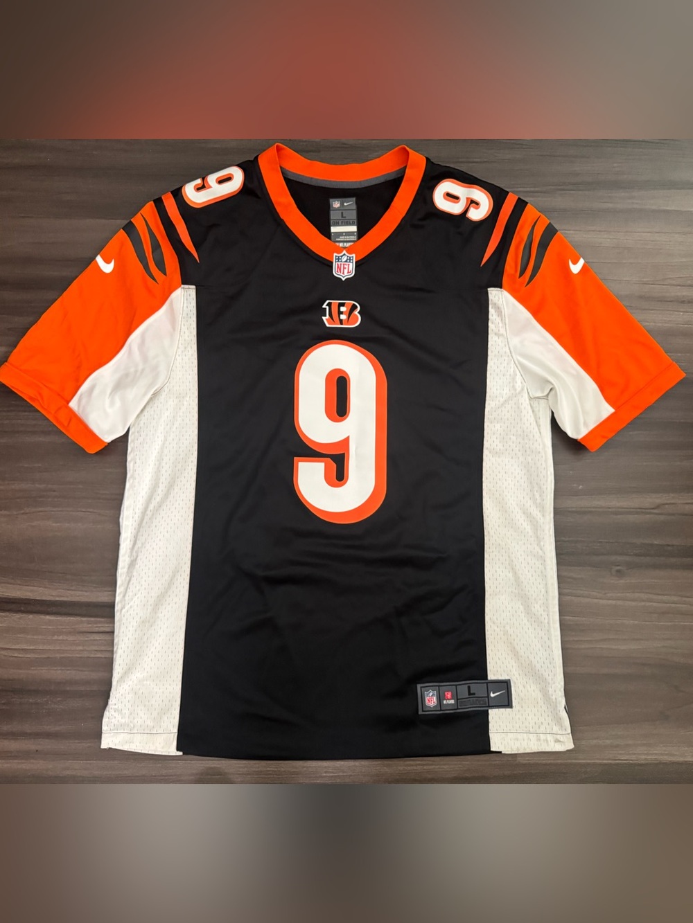 Nike Cincinnati Bengals Joe Burrow #9 NFL On Field Game Home Jersey Men Large